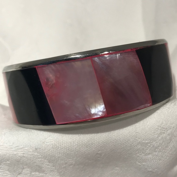 Vintage 80’s pink pearl and black bracelet - Picture 1 of 5